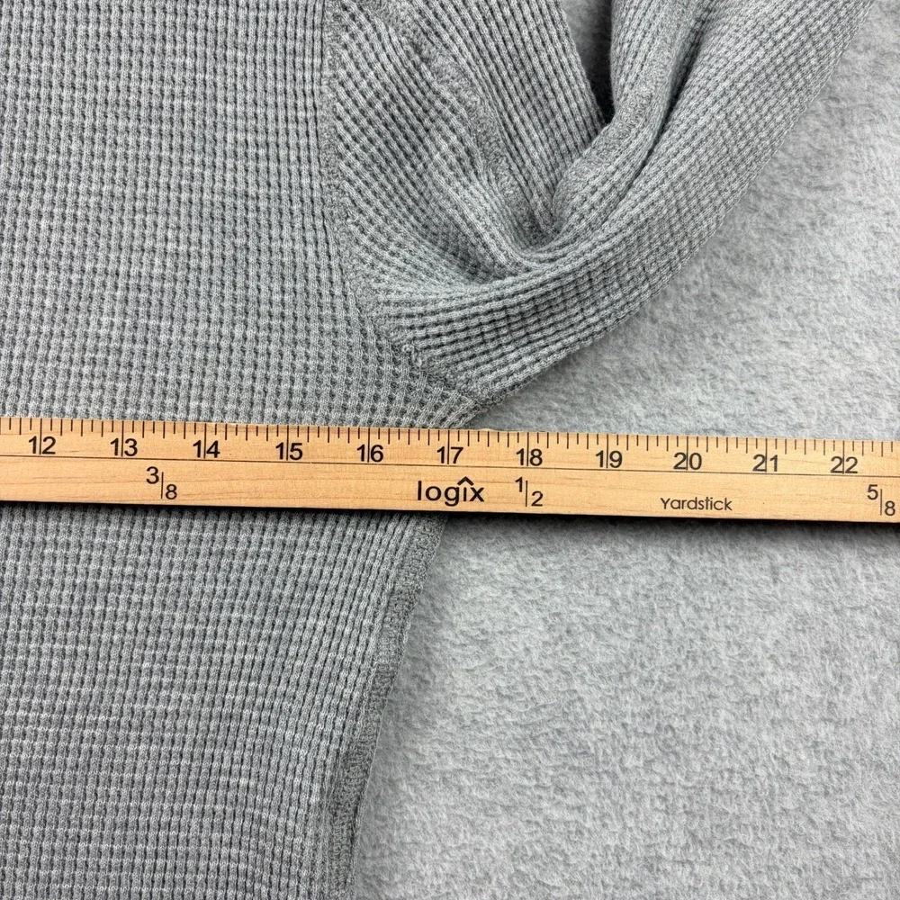 Polo Ralph Lauren Hoodie Mens Small Gray Heather Waffle Knit Thermal Pullover